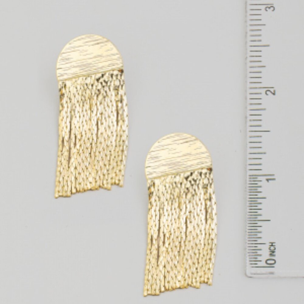 Golden Cascade Fringe Earrings